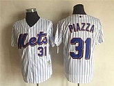 Mets #31 Mike Piazza White Mitchell Ness New Cool Base Stitched Baseball Jerseys,baseball caps,new era cap wholesale,wholesale hats